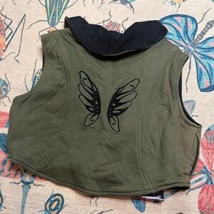 Y2K Fairy Grunge Vest NWT in Army Green